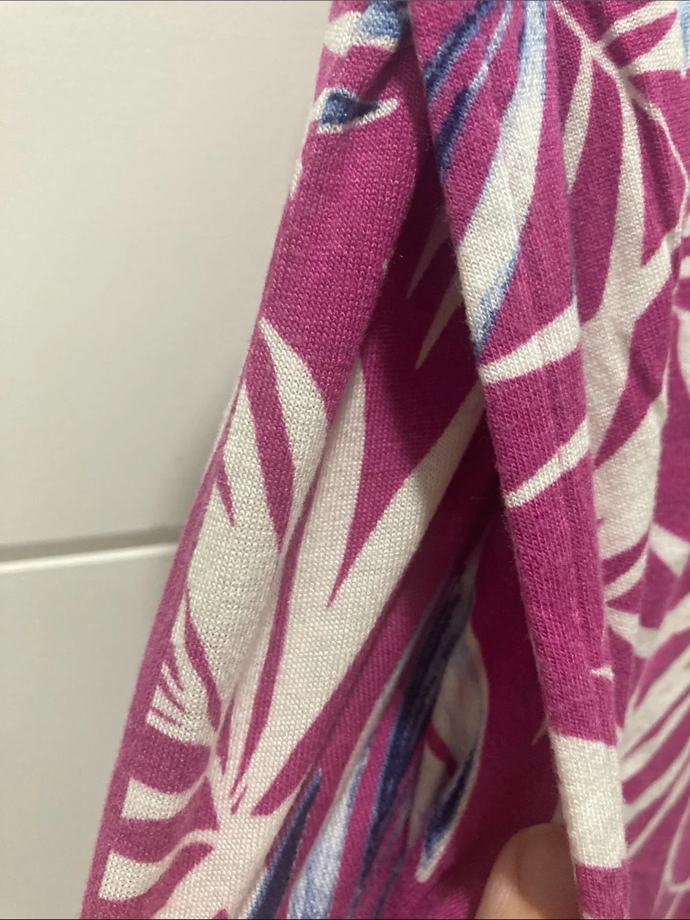 Joyspun Purple, Tropical Leaf Print Knit Sleep Shorts- Sz M 8-10-GUC-Pockets